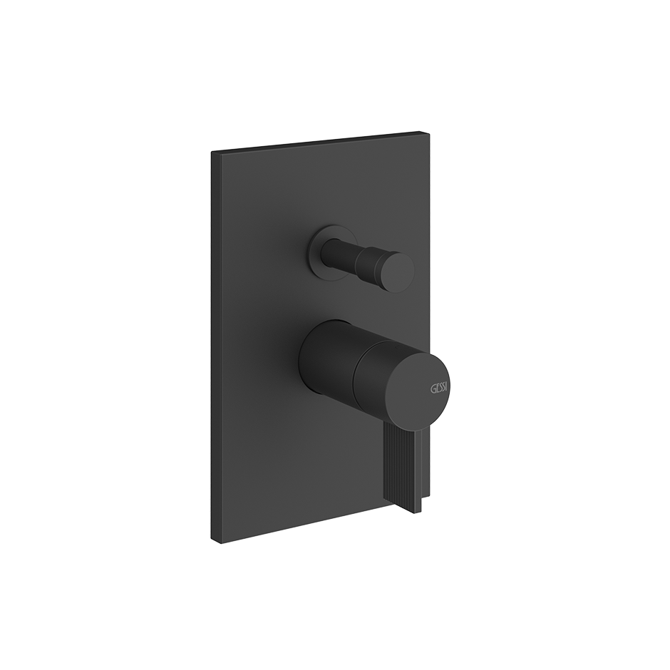 Gessi Inverso Rigato 2-Way Wall-Mounted Mixer - 73579 Bathroom Accessories GESSI Matte Black