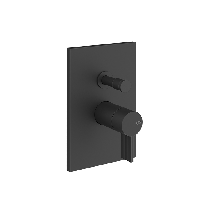 Gessi Inverso Rigato 2-Way Wall-Mounted Mixer - 73579 Bathroom Accessories GESSI Matte Black