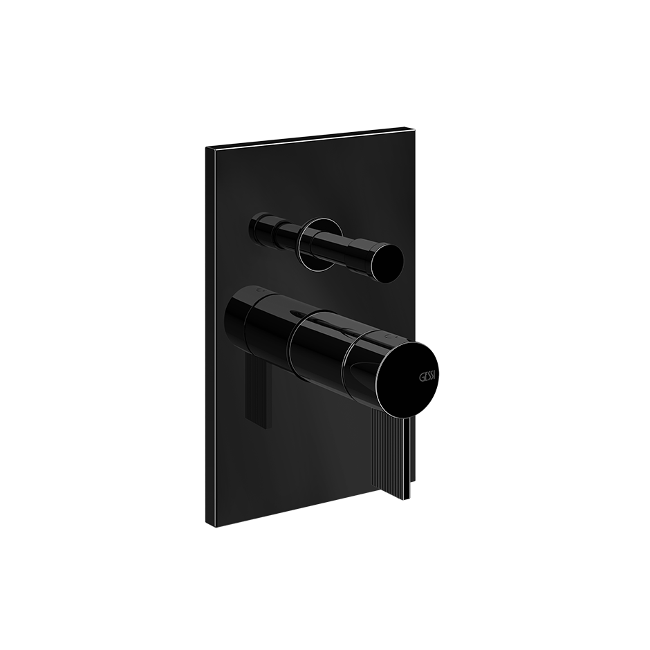 Gessi Inverso Rigato 2-Way Wall-Mounted Mixer - 73579 Bathroom Accessories GESSI Black Metal PVD