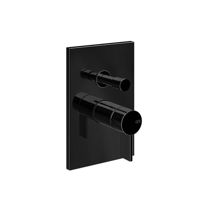 Gessi Inverso Rigato 2-Way Wall-Mounted Mixer - 73579 Bathroom Accessories GESSI Black Metal PVD