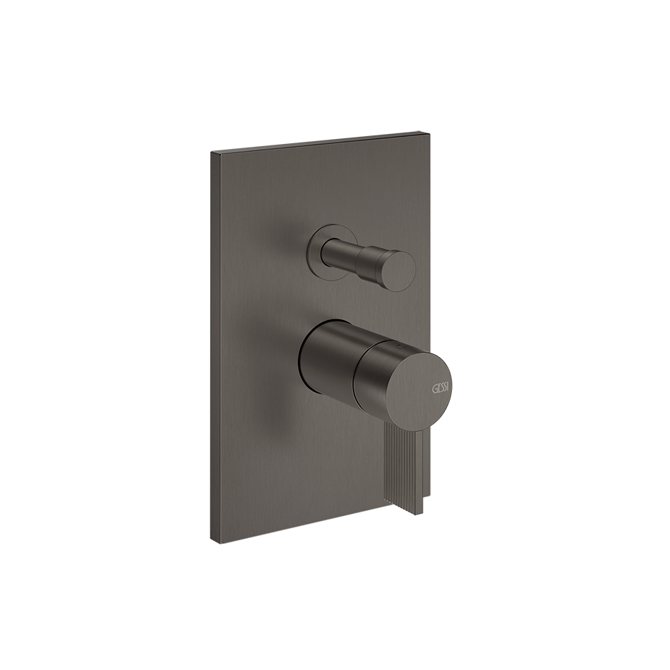 Gessi Inverso Rigato 2-Way Wall-Mounted Mixer - 73579 Bathroom Accessories GESSI Black Metal Brushed PVD