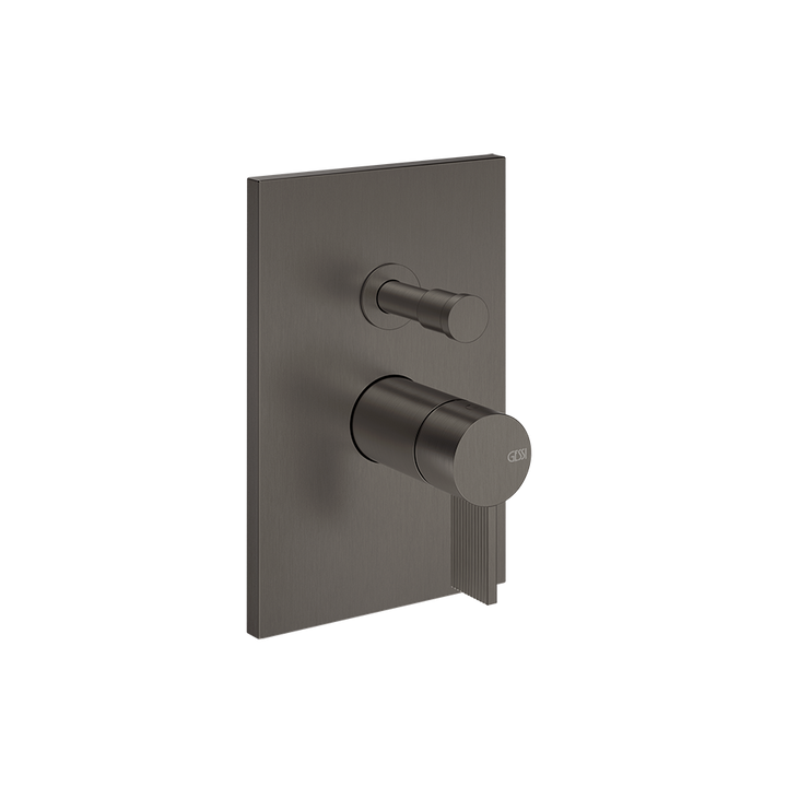 Gessi Inverso Rigato 2-Way Wall-Mounted Mixer - 73579 Bathroom Accessories GESSI Black Metal Brushed PVD