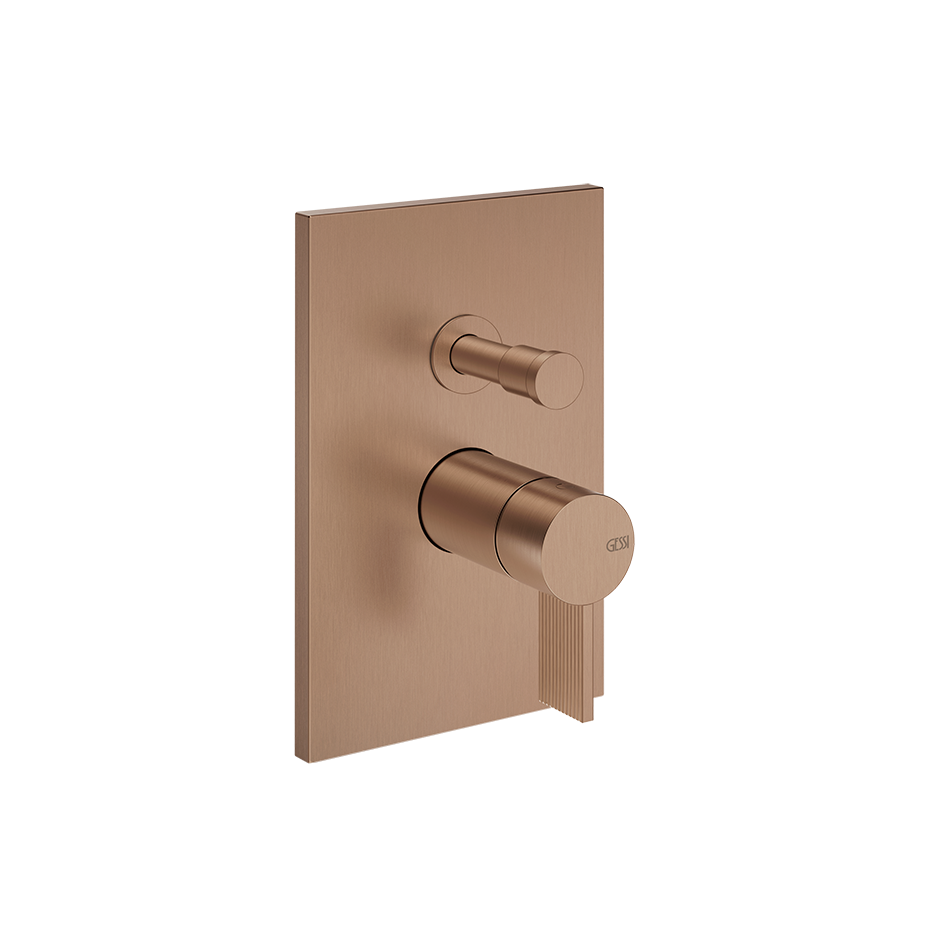 Gessi Inverso Rigato 2-Way Wall-Mounted Mixer - 73579 Bathroom Accessories GESSI Copper Brushed PVD