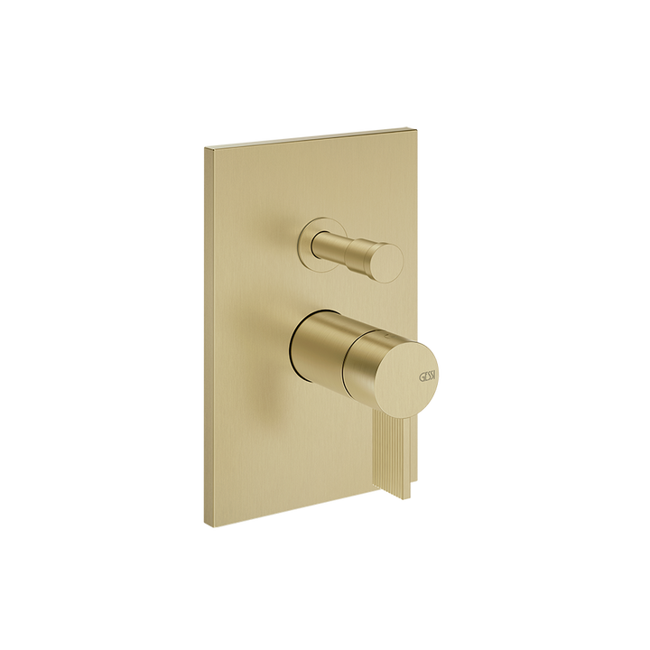 Gessi Inverso Rigato 2-Way Wall-Mounted Mixer - 73579 Bathroom Accessories GESSI Brass Brushed PVD
