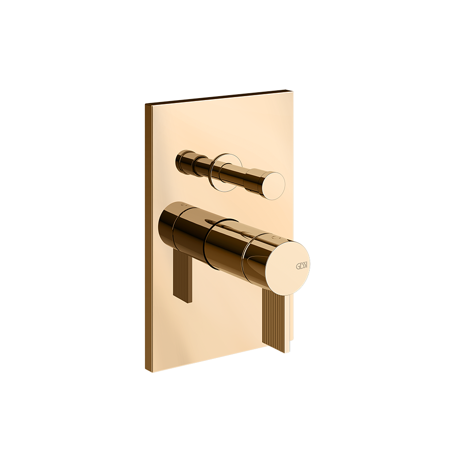 Gessi Inverso Rigato 2-Way Wall-Mounted Mixer - 73579 Bathroom Accessories GESSI Warm Bronze PVD
