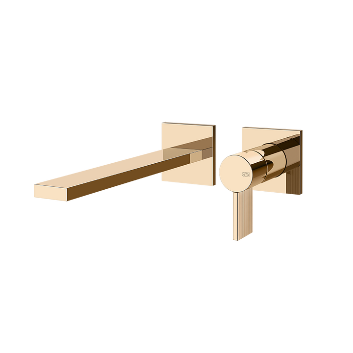 Gessi Inverso Rigato Wall-Mounted Basin Mixer - 73588 Bathroom Accessories GESSI Warm Bronze PVD