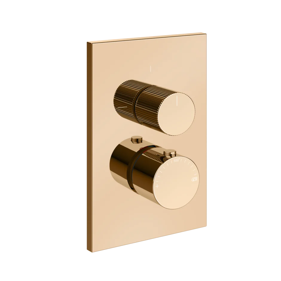 Gessi Inverso Rigato Thermostatic Mixer - 73535 Bathroom Accessories GESSI Warm Bronze PVD