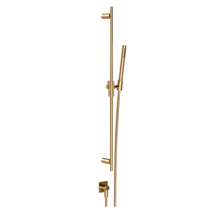 Gessi Inverso Rigato Sliding Rail with Water Outlet and Hand Shower - 73541 Bathroom Accessories GESSI Warm Bronze PVD