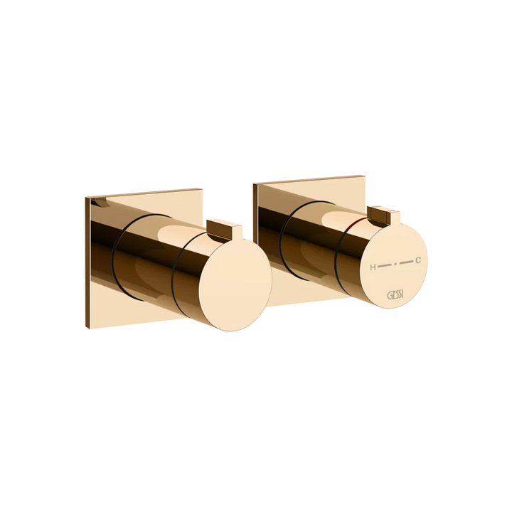 Gessi Inverso Rigato Thermostatic Shower Mixer - 73034 Bathroom Accessories GESSI Warm Bronze PVD
