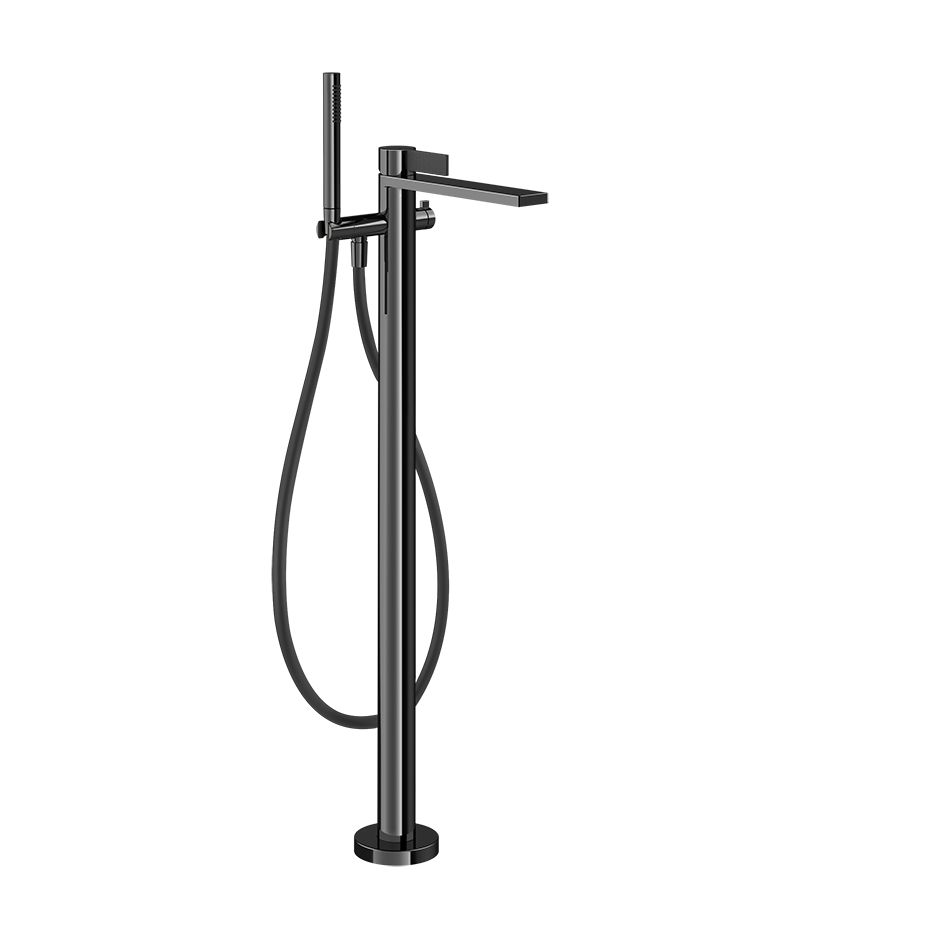 Gessi Inverso Diamantato Freestanding Bath Mixer - 73628 Bathroom Accessories GESSI Black Metal PVD