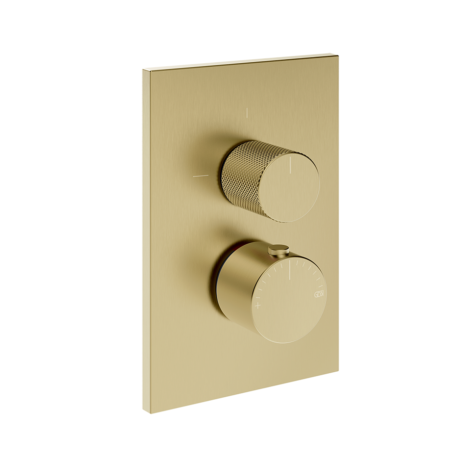 Gessi Inverso Diamantato Thermostatic Mixer - 73633 Bathroom Accessories GESSI Brass Brushed PVD