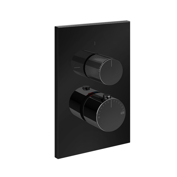 Gessi Inverso Diamantato Thermostatic Mixer - 73635 Bathroom Accessories GESSI Black Metal PVD