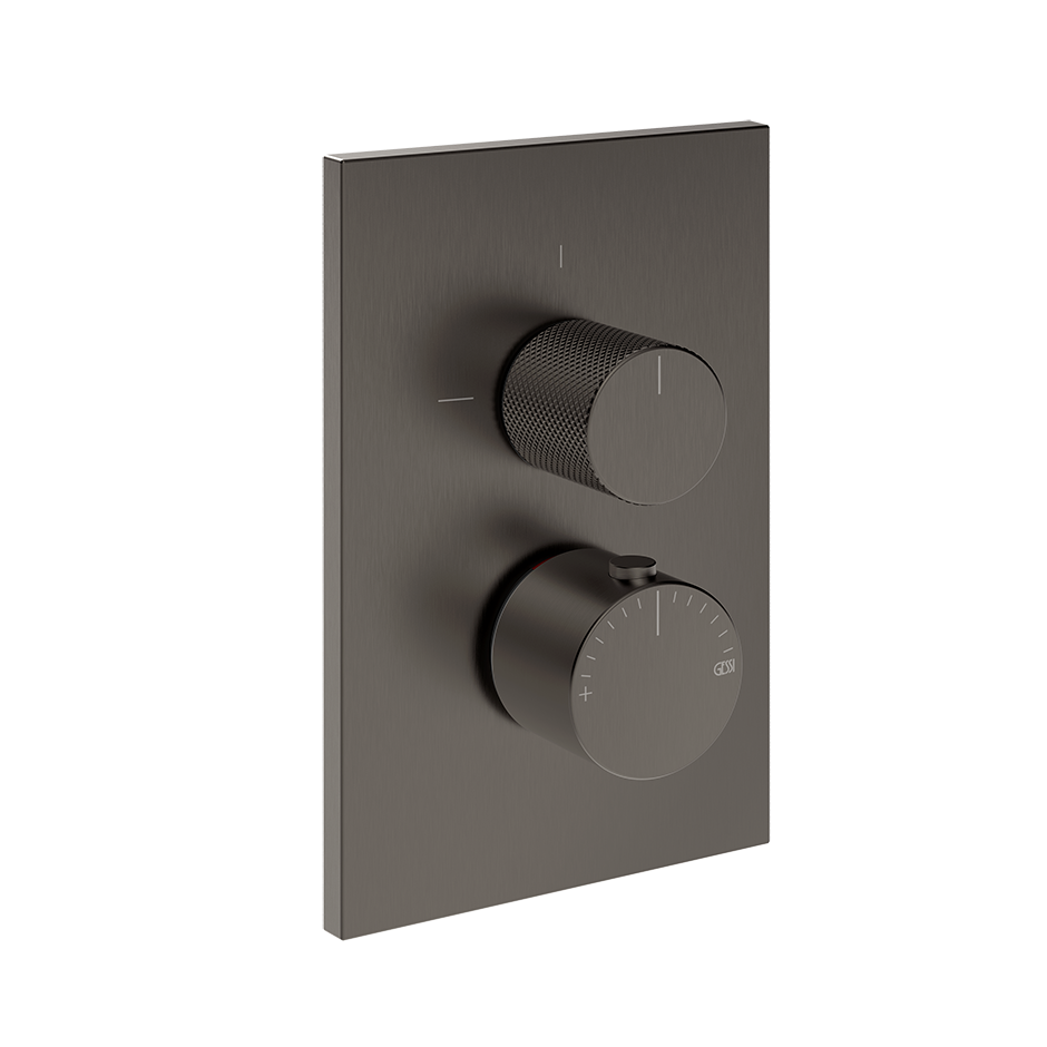 Gessi Inverso Diamantato Thermostatic Mixer - 73635 Bathroom Accessories GESSI Black Metal Brushed PVD