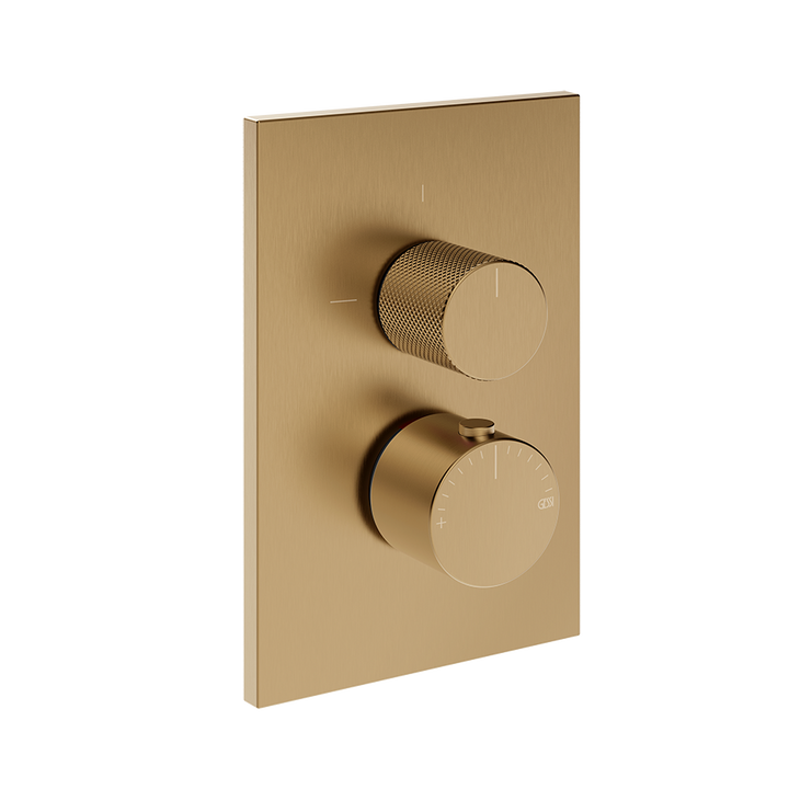 Gessi Inverso Diamantato Thermostatic Mixer - 73635 Bathroom Accessories GESSI Warm Bronze Brushed PVD