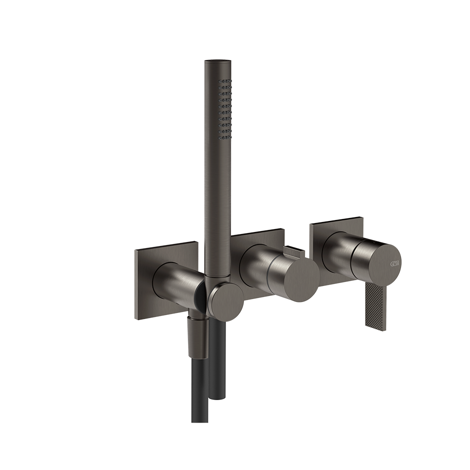 Gessi Inverso Diamantato Wall-Mounted Shower Mixer - 73636 Bathroom Accessories GESSI Black Metal Brushed PVD