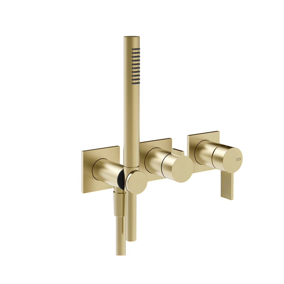 Gessi Inverso Diamantato Wall-Mounted Shower Mixer - 73636 Bathroom Accessories GESSI Brass Brushed PVD