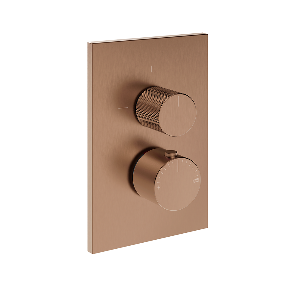Gessi Inverso Diamantato Thermostatic Mixer - 73637 Bathroom Accessories GESSI Copper Brushed PVD