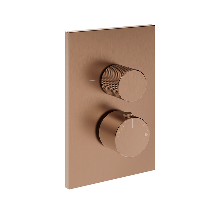 Gessi Inverso Diamantato Thermostatic Mixer - 73637 Bathroom Accessories GESSI Copper Brushed PVD