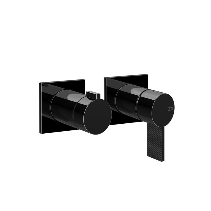 Gessi Inverso Diamantato Wall-Mounted Two-Ways Shower Mixer - 73638 Bathroom Accessories GESSI Black Metal PVD