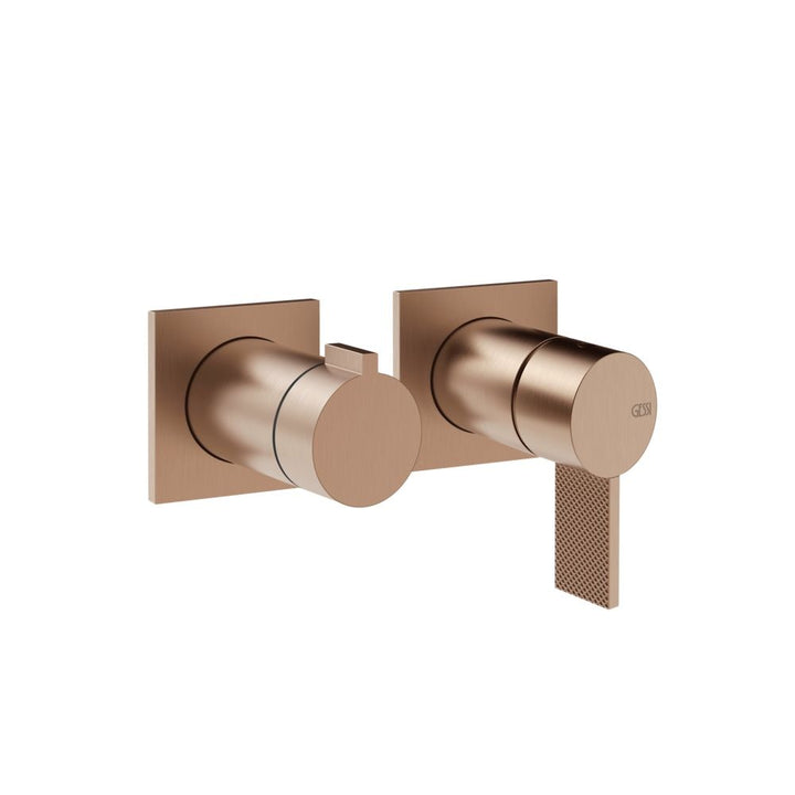 Gessi Inverso Diamantato Wall-Mounted Two-Ways Shower Mixer - 73638 Bathroom Accessories GESSI Copper Brushed PVD
