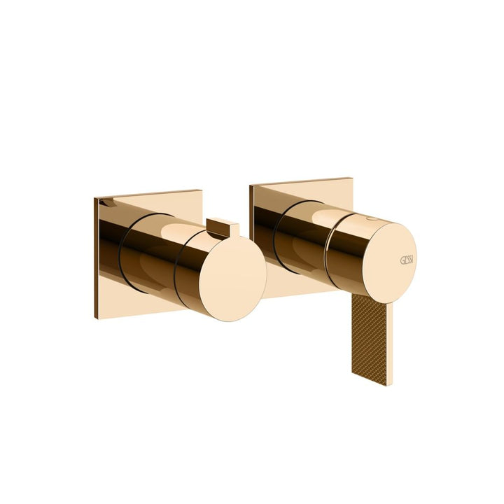Gessi Inverso Diamantato Wall-Mounted Two-Ways Shower Mixer - 73638 Bathroom Accessories GESSI Warm Bronze PVD
