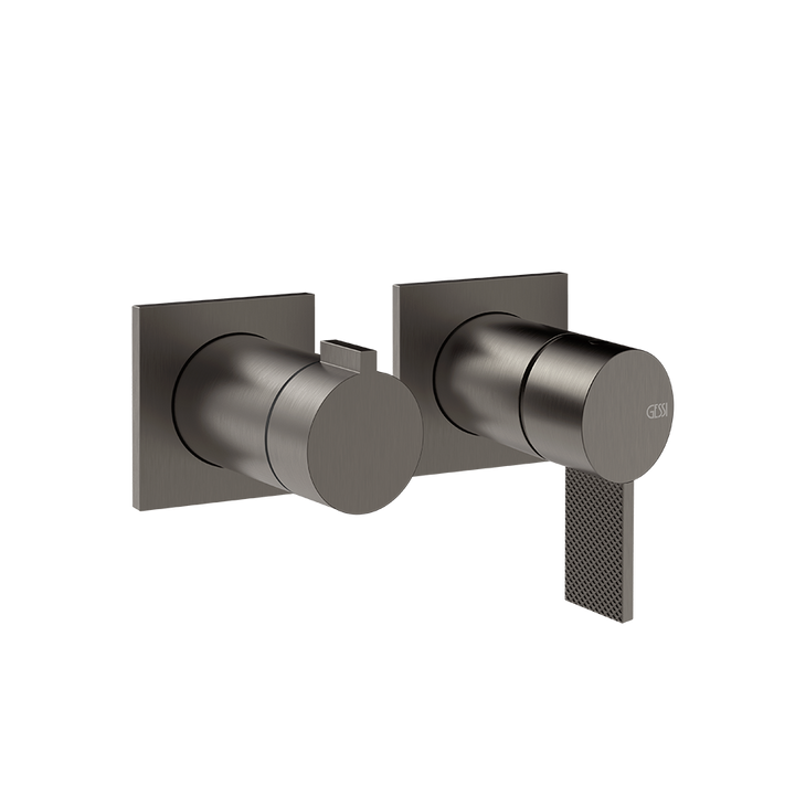 Gessi Inverso Diamantato Wall-Mounted Two-Ways Shower Mixer - 73638 Bathroom Accessories GESSI Black Metal Brushed PVD