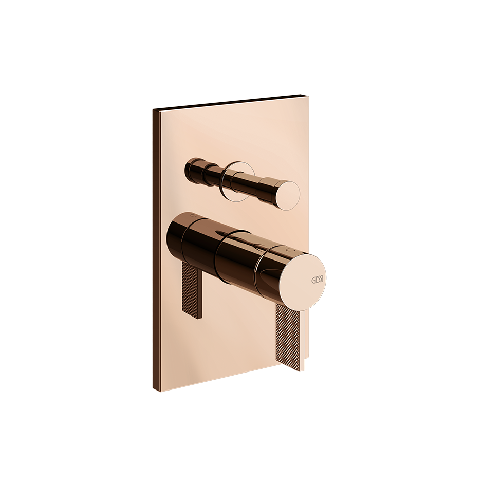 Gessi Inverso Diamantato Wall-Mounted Two-Ways Mixer - 73679 Bathroom Accessories GESSI Copper PVD
