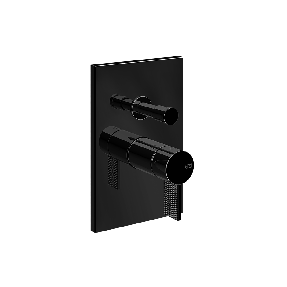 Gessi Inverso Diamantato Wall-Mounted Two-Ways Mixer - 73679 Bathroom Accessories GESSI Black Metal PVD