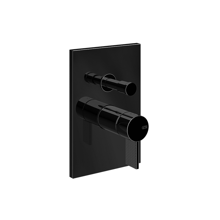 Gessi Inverso Diamantato Wall-Mounted Two-Ways Mixer - 73679 Bathroom Accessories GESSI Black Metal PVD