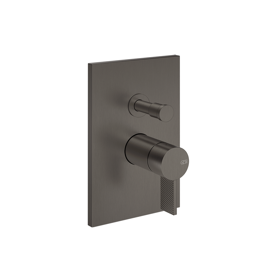Gessi Inverso Diamantato Wall-Mounted Two-Ways Mixer - 73679 Bathroom Accessories GESSI Black Metal Brushed PVD