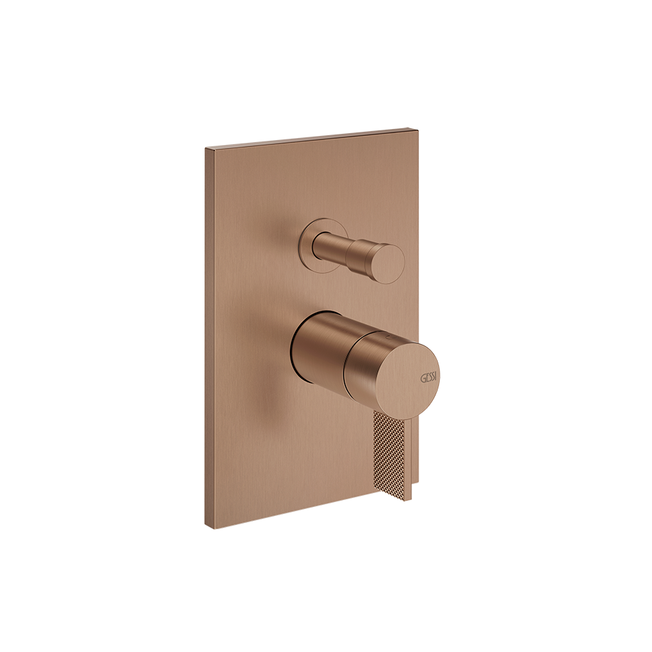 Gessi Inverso Diamantato Wall-Mounted Two-Ways Mixer - 73679 Bathroom Accessories GESSI Copper Brushed PVD
