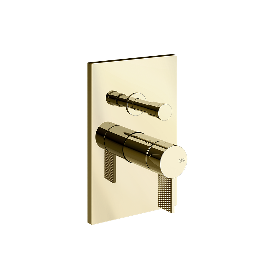 Gessi Inverso Diamantato Wall-Mounted Two-Ways Mixer - 73679 Bathroom Accessories GESSI Brass PVD
