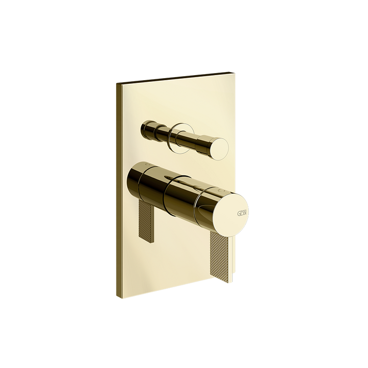 Gessi Inverso Diamantato Wall-Mounted Two-Ways Mixer - 73679 Bathroom Accessories GESSI Brass PVD
