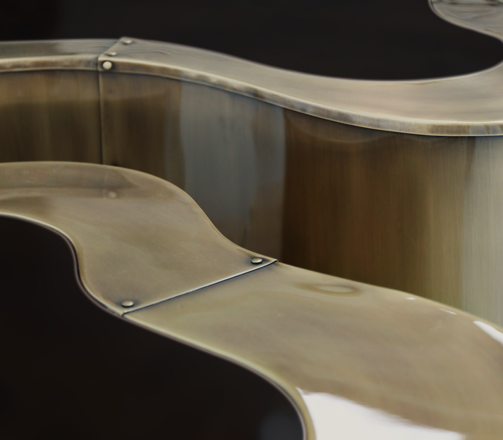 wave polished brass center table - Image 72