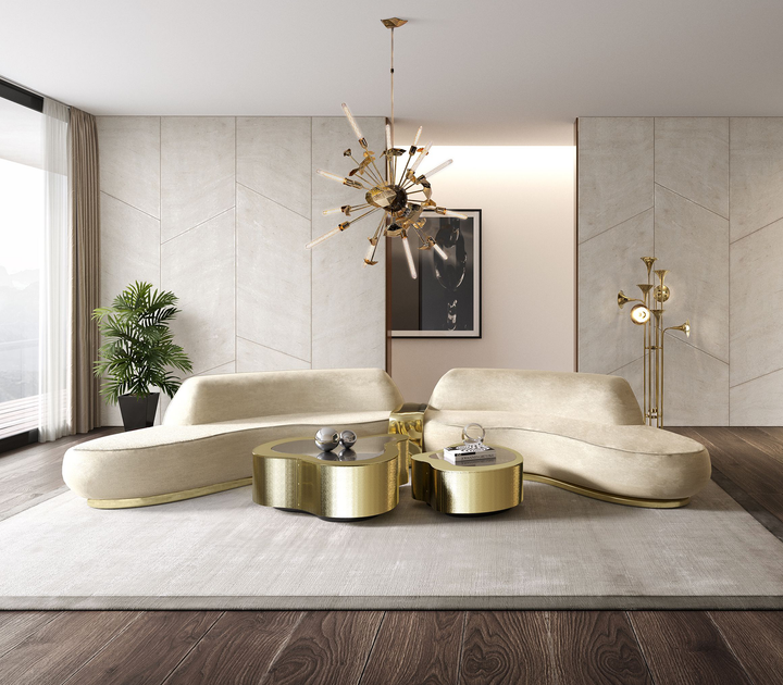 wave polished brass center table Coffee Tables Boca Do Lobo
