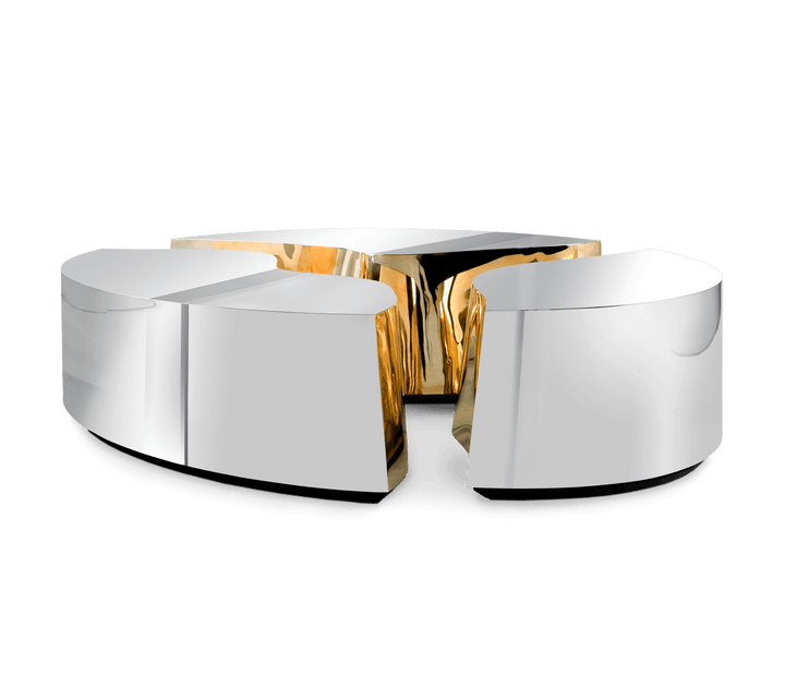 Lapiaz Oval Center Table  Boca Do Lobo Stainless Steel  