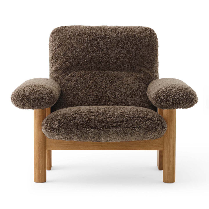 Brasilia Sheepskin Lounge Chair Chairs Audo Copenhagen Sheepskin Root Natural Oak Tall: 32.3 in height