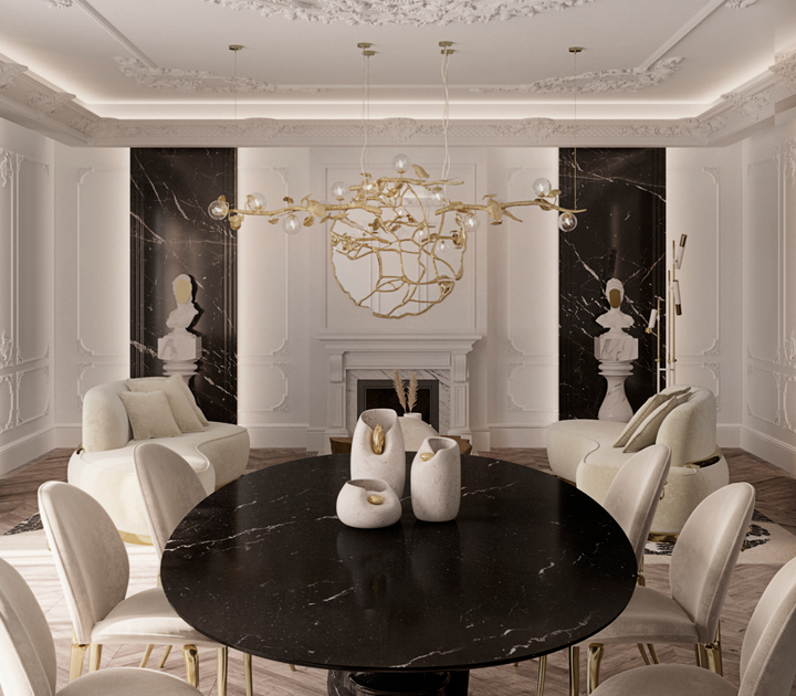 Pietra Oval Xl Nero Marquina Dining Table  Boca Do Lobo   