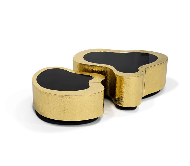 wave polished brass center table Coffee Tables Boca Do Lobo Hammered Brass