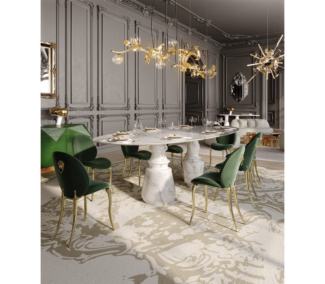 Pietra Oval Xl Nero Marquina Dining Table  Boca Do Lobo   