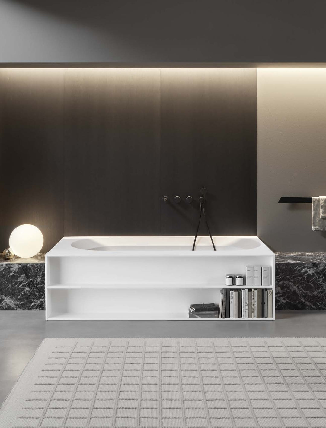 OASI Rectangular Freestanding Bathtub with compartments Sinks Antonio Lupi