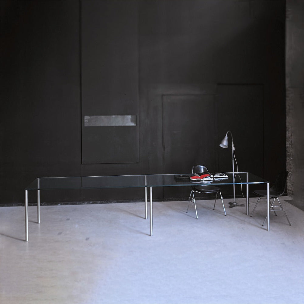 Metal Rectangular Dining Table (With 6 legs) Dining Table Glas Italia   