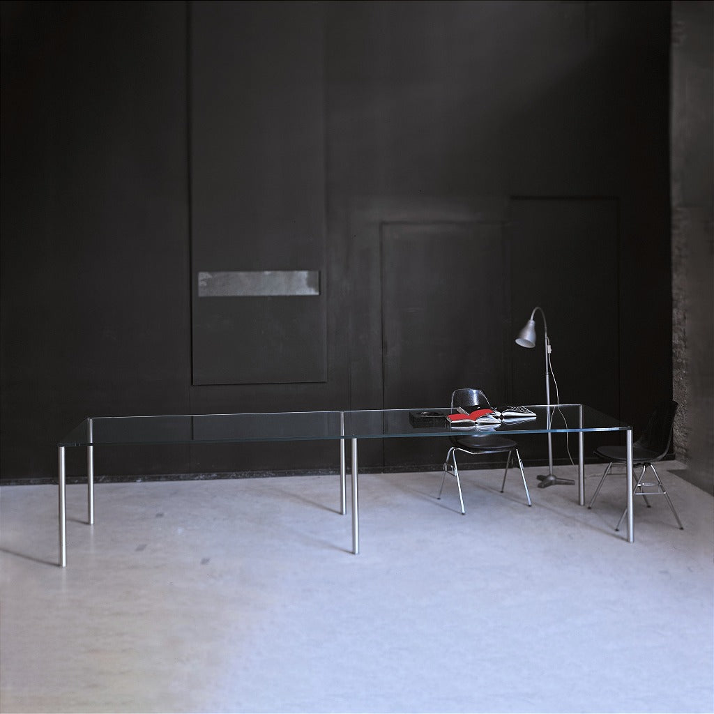 Metal Rectangular Dining Table (With 6 legs) Dining Table Glas Italia   