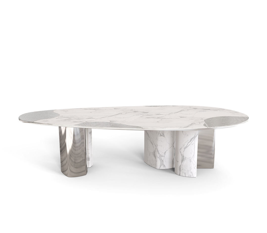 Ophelia Dining Table  Boca Do Lobo Silver  