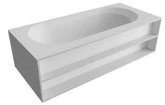 OASI Rectangular Freestanding Bathtub with compartments Sinks Antonio Lupi