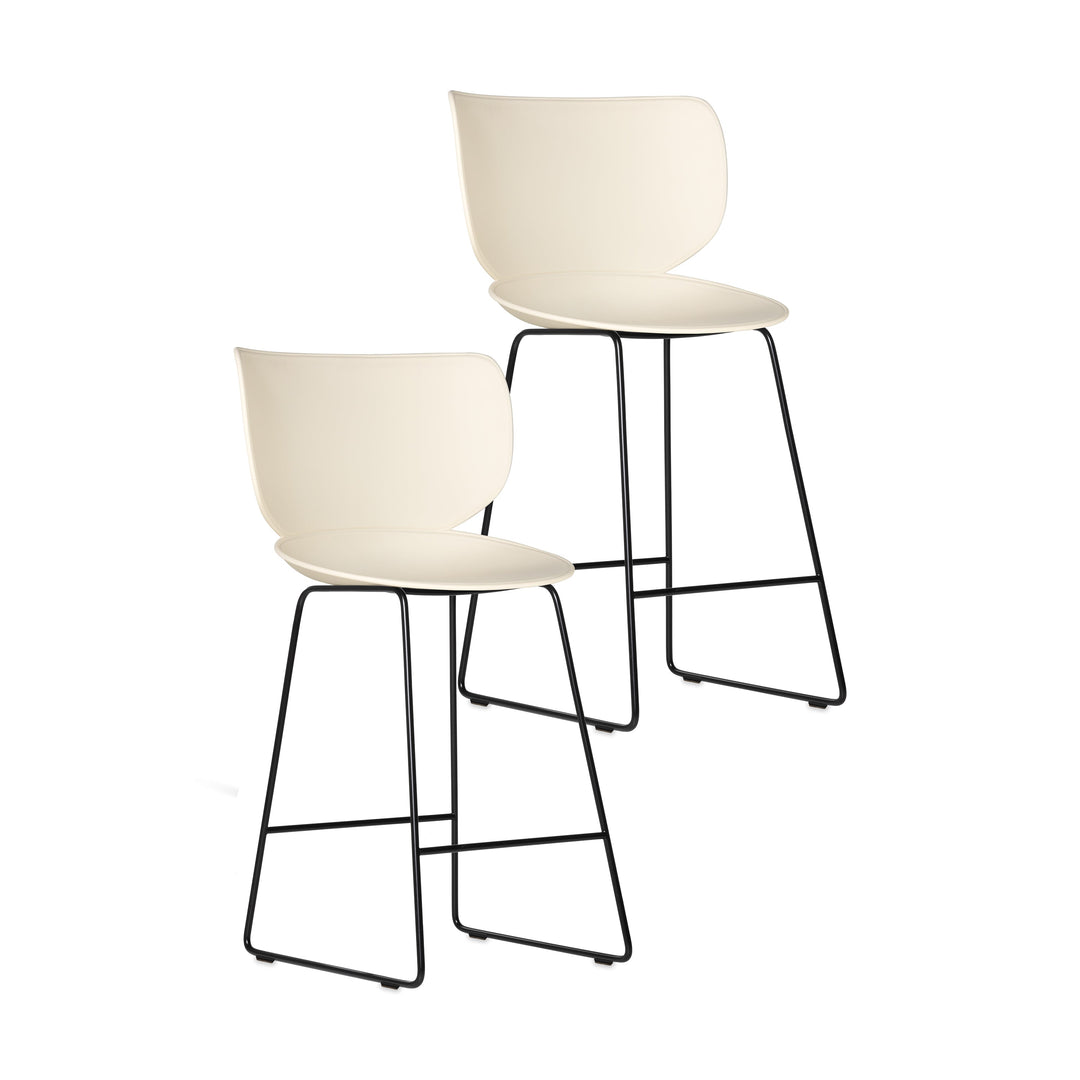 Hana Stool (Set of 2) Furniture Moooi Oyster White Black Counter: 26 in height