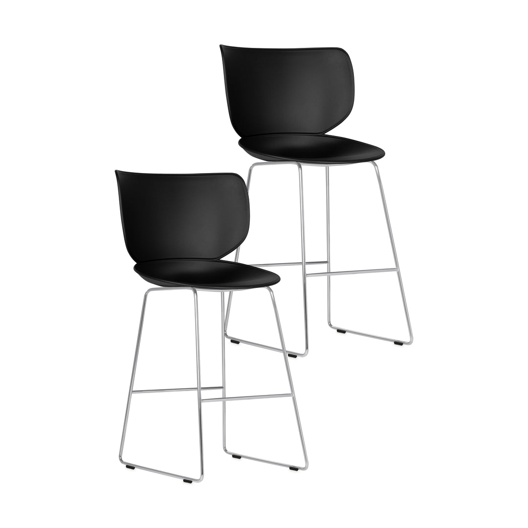 Hana Stool (Set of 2) Furniture Moooi Black Chrome Counter: 26 in height