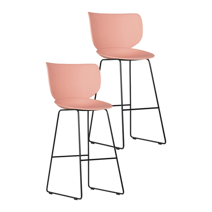 Hana Stool (Set of 2) Furniture Moooi Dusty Pink Black Bar: 29.9 in height