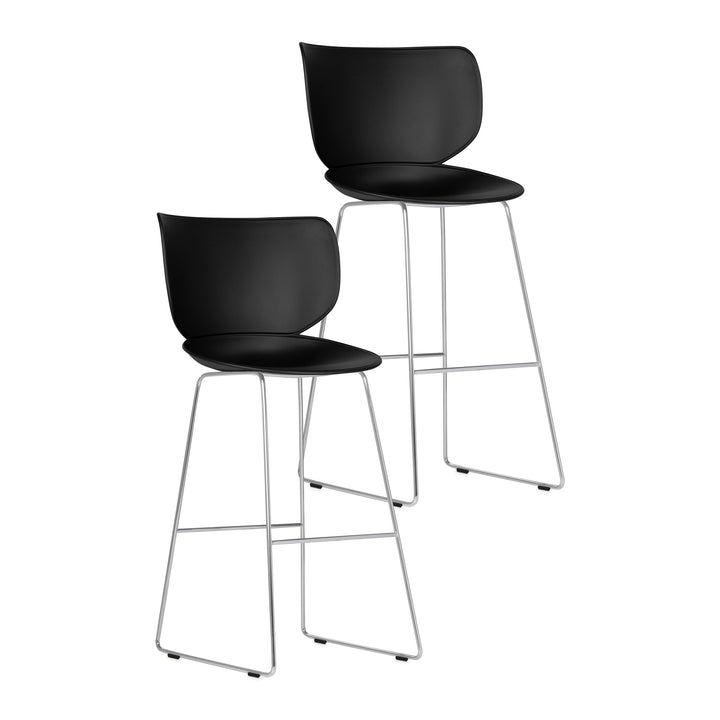Hana Stool (Set of 2) Furniture Moooi Black Chrome Bar: 29.9 in height
