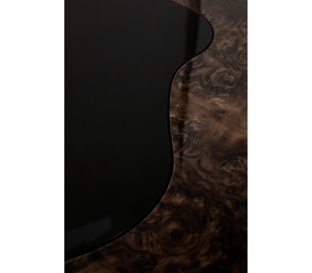 wave polished brass center table - Image 34